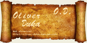 Oliver Duka vizit kartica